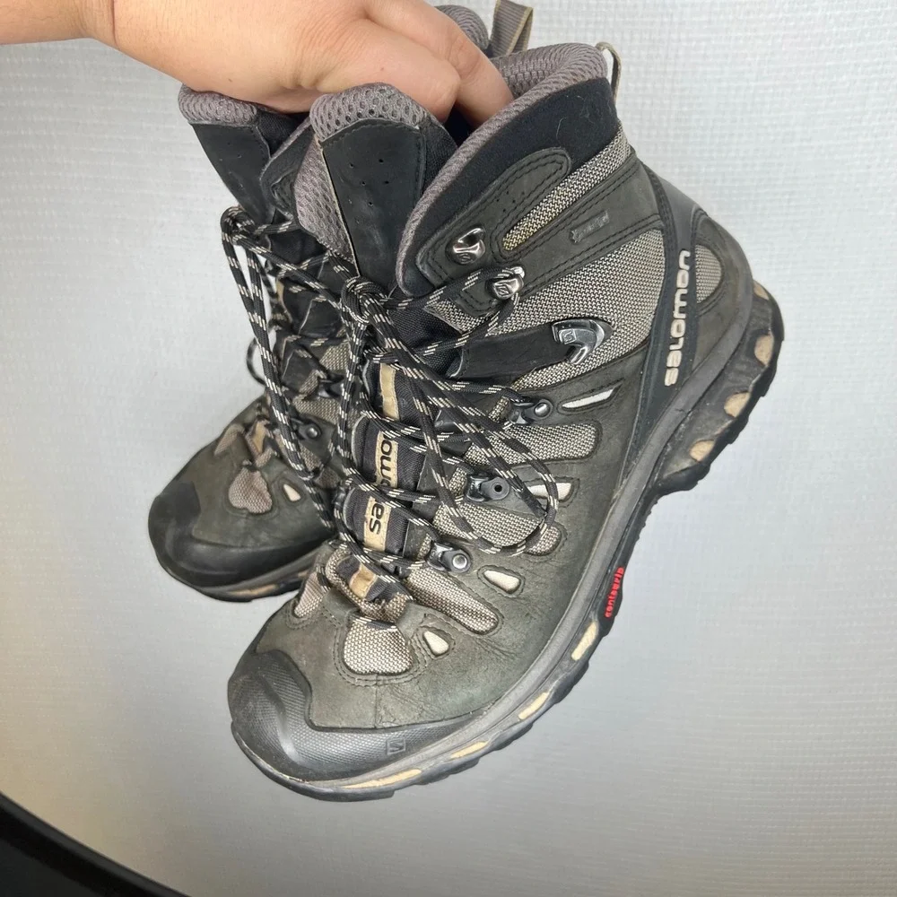 Salomon Quest 4D GTX Mens Hiking Boots Grey Black Waterproof 370731 Size 10